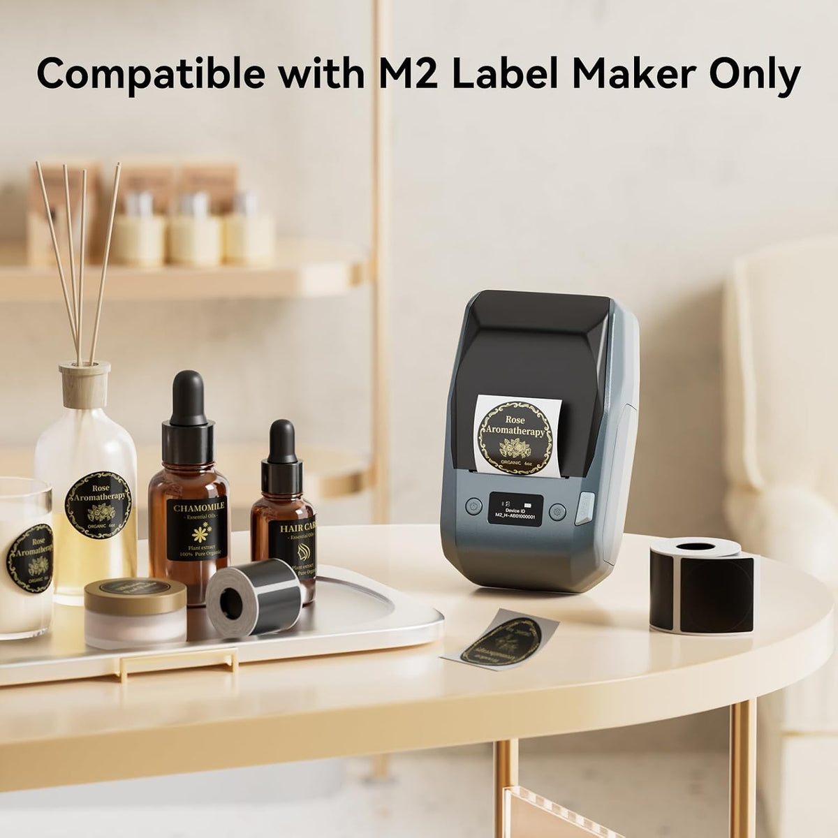 NIIMBOT Black Labels 1.57'' x 1.57'', Only for M2/M3 Label Maker - Image 8