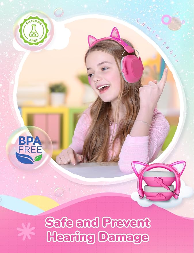 iClever EM01 Noise Cancelling Headphones for Kids Adults, SNR 29dB EarMuffs | Noise Reduction Ear Muffs for Autism Sensory Concentration Aid Ear Hearing Protection for Fireworks Event Monster Jam Concert - Image 3