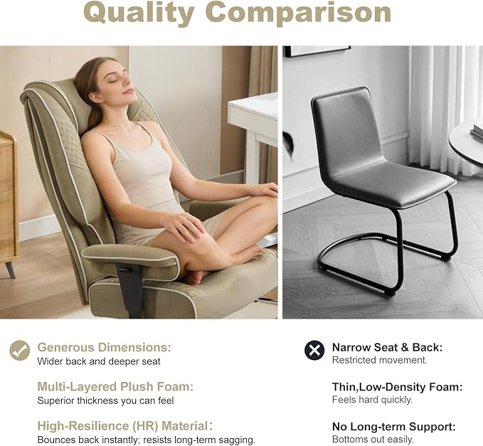 EXCEBET Big and Tall Executive Office Chair 400lbs Wide Seat, Mesh Green | Wide seat for extra comfort, Retractable footrest, 135° reclining, Lumbar support, Breathable mesh,Ergonomic high back design - Image 4