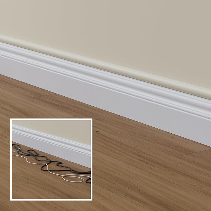 D-Line 13.12ft Cord Hider Kit, Patented Cable Cover, Hide Wires on Wall, Channel for TV Mount Cords, Raceway Wire Hiders, Paintable, Adhesive, Half Round, 4X 1.18in W x 0.59in H x 39in Lengths, Beige - Image 6