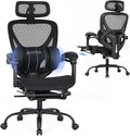MALOL Ergonomic Mesh Office Chair with Footrest, Executive High Back Computer Desk Chair with 3D Adjustable Headrest & 5-Level Lumbar Support, Reclining Tilt Lock, 3D Arms, 300LBS Capacity, Black by MALOL