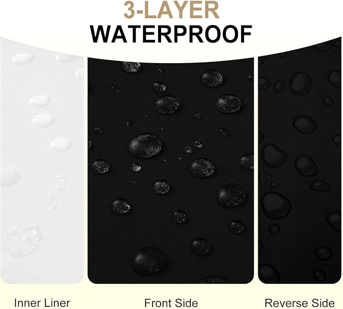 downluxe Waterproof Outdoor Chair Cushions for Patio Furniture, 18" x 18" x 2" Patio Chair Cushion with Adjustable Ties & Portable Handle, Square Outdoor Cushion with Removable Cover, Black, 2 Pack - Image 2
