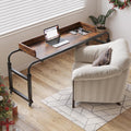 Furist Overbed Table with 360° Wheels, Queen Size Mobile Bed Desk, Recliner Table Over Bed Table Adjustable Height and Length Overbed Table with Heavy Duty Metal Leg for Hospital and Home use by Furist