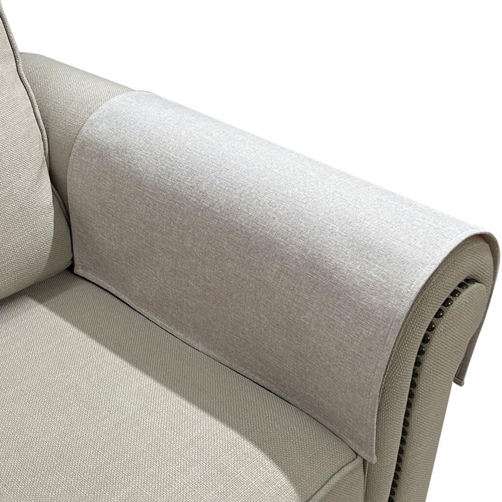 Couch Arm Covers, Anti-Slip Sofa Armrest Cover for Recliner, 2pc Washable Sofa Arm Covers, Dogs Cats Pet Scratch Proof Couch Arm Protectors, Tan, 24x28inch by NOYOURS