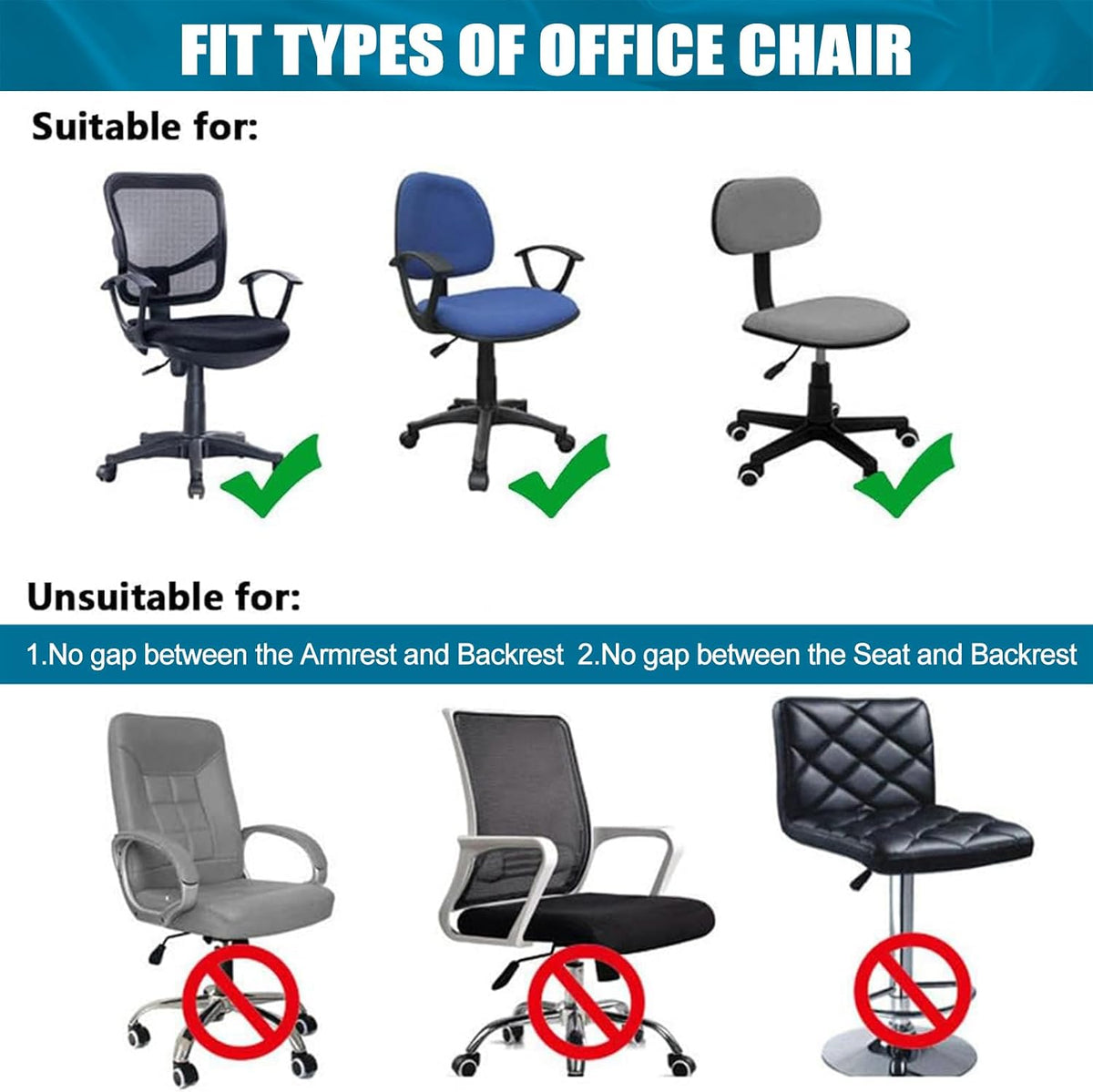 Smiry Stretch Printed Office Computer Desk Chair Seat Covers - Image 5