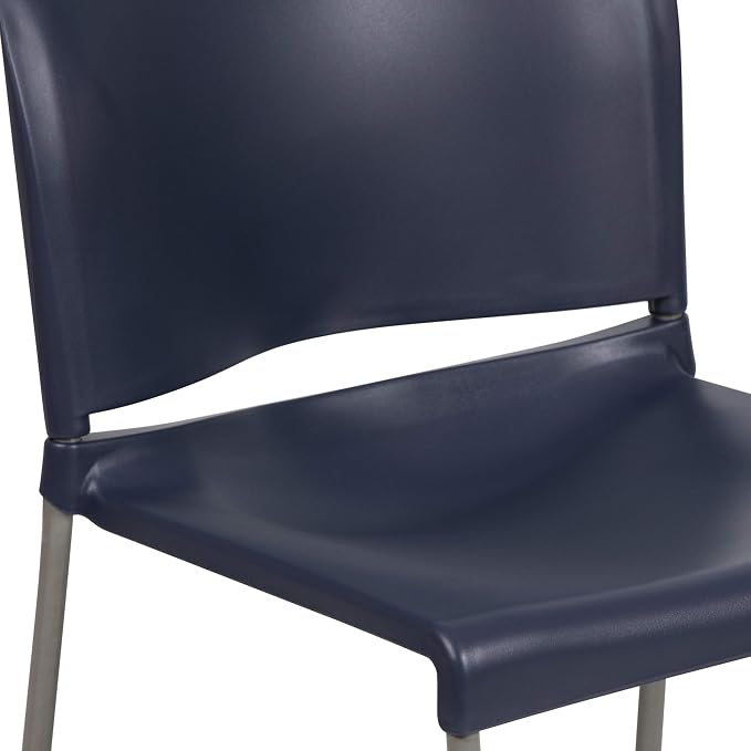 Flash Furniture Hercules Series Contoured Stacking Chairs for Waiting Rooms and Offices, Ergonomic Lobby Chairs with Curved Back, Set of 5, Navy | Sled Base, Powder Coated, Contoured, 880 LBS. Weight Capacity - Image 12