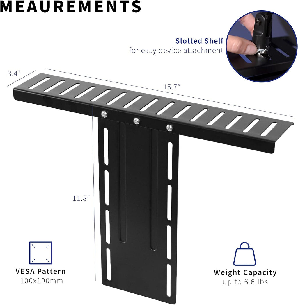 VIVO Black 16 in Above/Behind VESA Monitor Device Shelf Mount, MOUNT-LS16A - Image 3