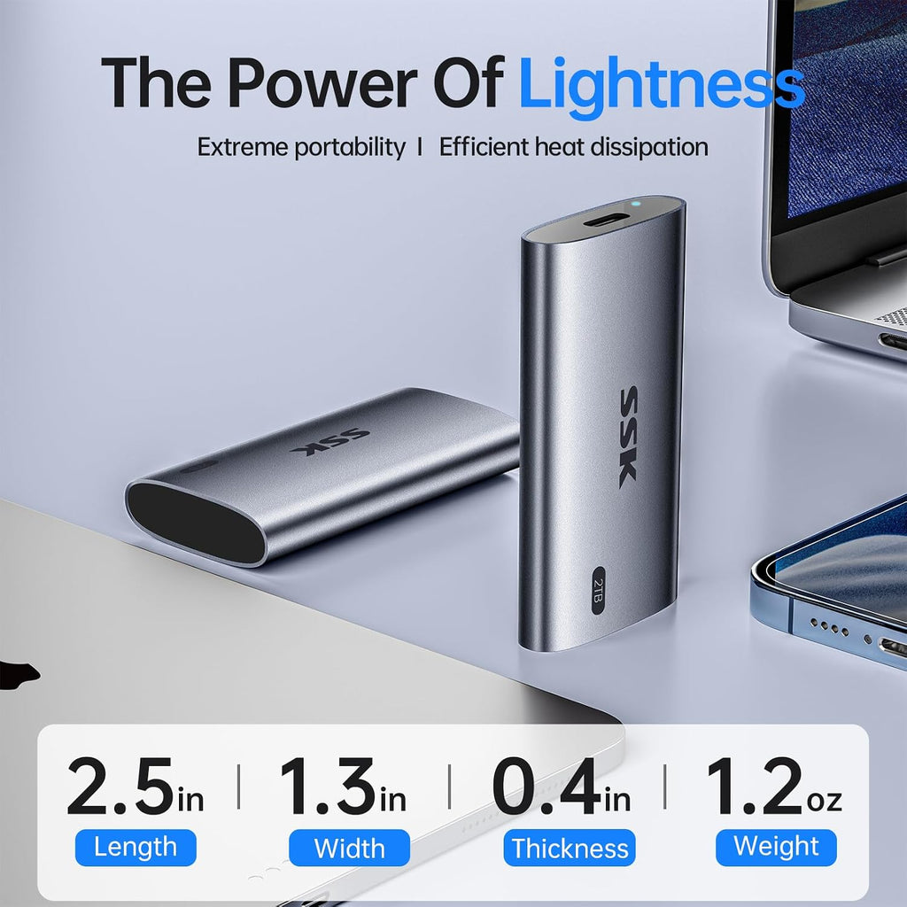 SSK Portable SSD 2TB Up to 2000MB/s External Solid State Hard Drives - Image 7