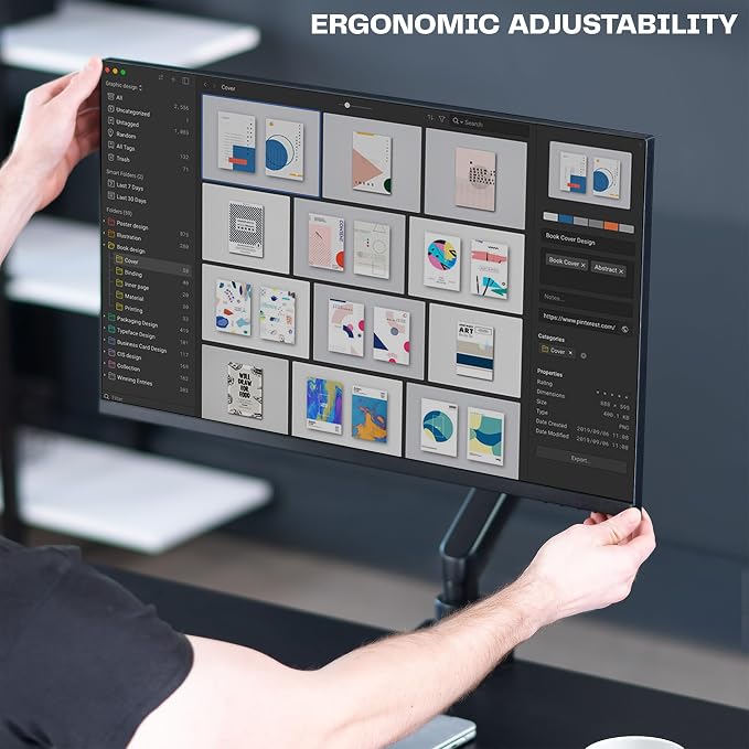 VIVO Premium Aluminum Full Motion Single Ultrawide Monitor Desk Mount Stand with Lift Engine Arm, Fits Screens up to 40 inches, STAND-V101BB - Image 8