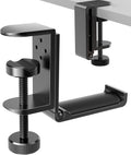 New Foldable Headphone Stand Hanger Holder Aluminum Headset Soundbar Stand Clamp Hook Under Desk Space Save Mount, Universal Fit Gaming Headphones, Black by APPHOME