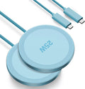 MagSafe 25W Magnetic Wireless Charger Fast Charging Pad for iPhone | Compatible with iPhone 17 17e 16 15 14 Pro Max Google Pixel 10, Slim Compact, For Desk Bedside Travel, Blue - 2Pack by Unknown