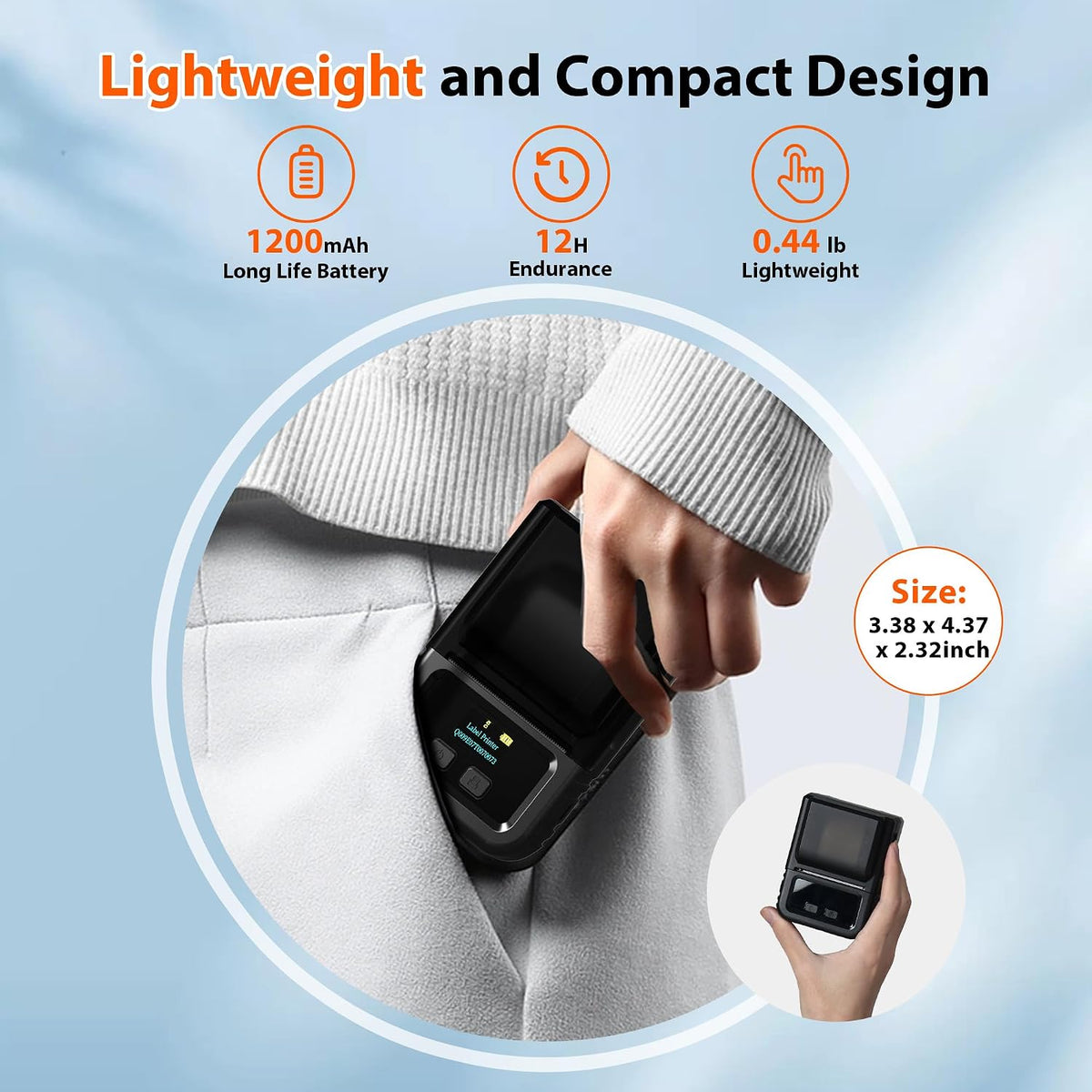 Phomemo M120 Bluetooth Label Maker, Thermal Barcode Printer with App - Image 5