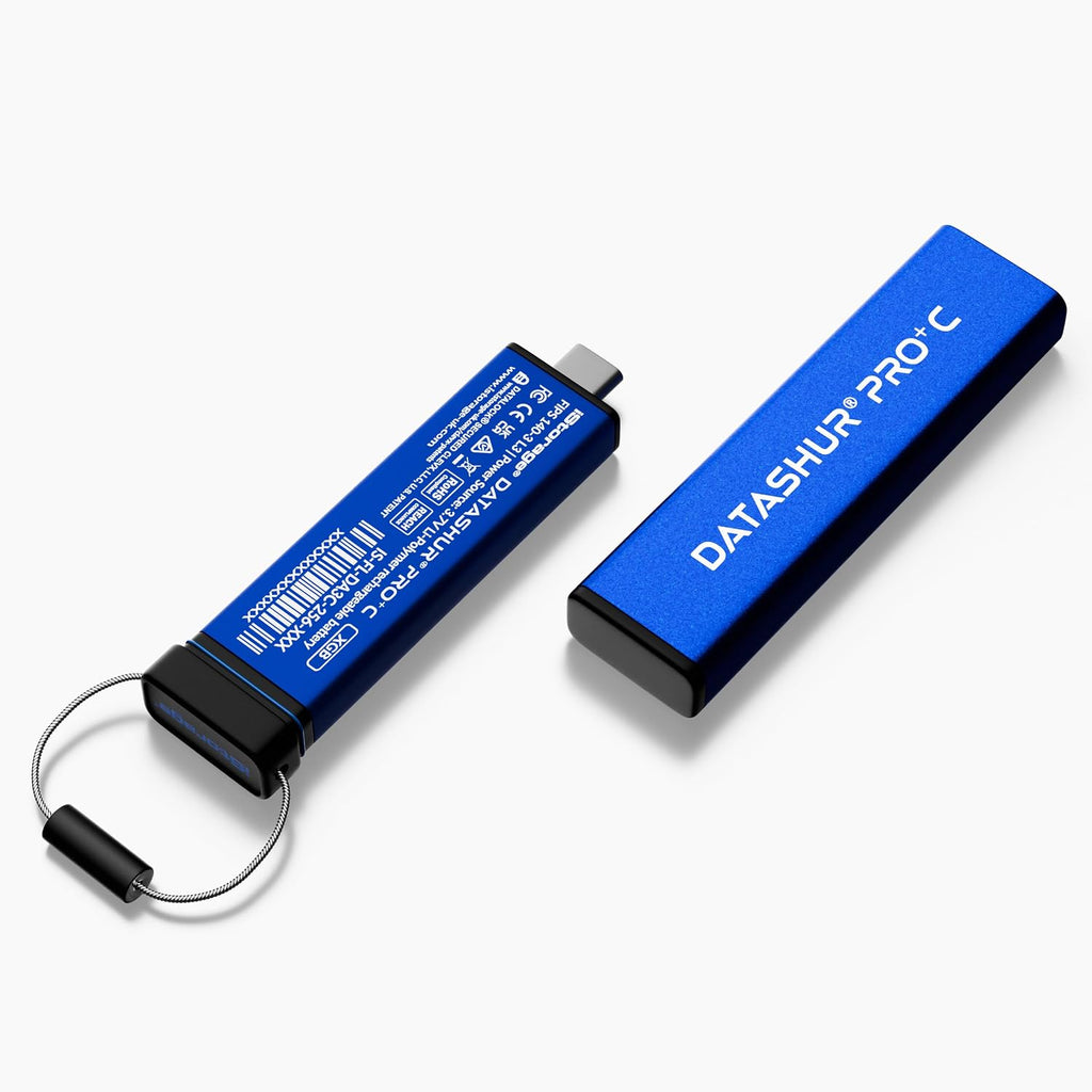 iStorage datAshur PRO+C 32GB | Secure USB Type-C Memory Stick | FIPS 140-3 Level 3 Certified | PIN Protected | Type C-A Adapter Included. - Image 2