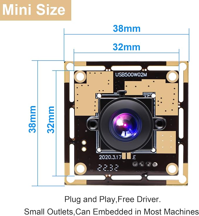 ELP 5mp USB Camera Module for Computer Industrial Machine Vision Webcam | 2.8mm Lens Wide Angle PC Camera for Windows Linux Android, Mac, UVC USB2.0 Lightburn Camera for Laptop, Computer, Jetson Nano - Image 4