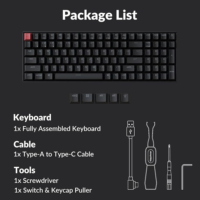 Keychron K4 96% Layout QMK Wireless and Wired Options Mechanical Keyboard, White Backlight Super Brown Switch, Paired with Shine-Through Double-Shot PBT Keycaps for Mac Windows-Version 3 - Image 8