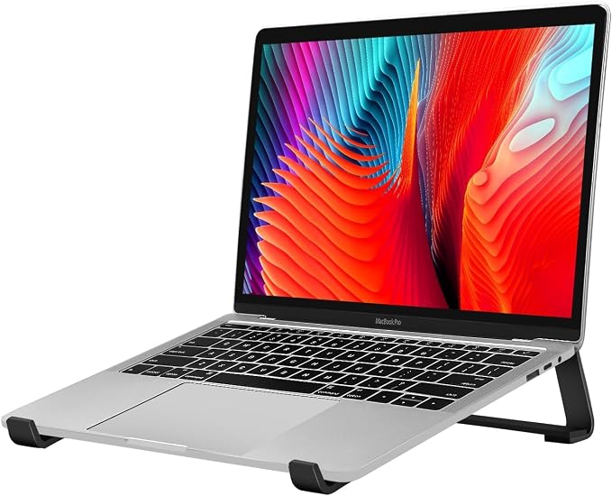 Thibault Aluminum Laptop Stand for Desk - Cooling Ergonomic Design - Fits MacBook Air Pro/DELL/HP/Lenovo/ThinkPad/Alienware - 13/14/15.6/16 -Easy Assembly- Ventilated Laptop Stand for Optimal Airflow by Thibault