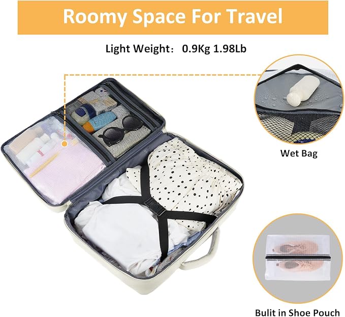 Taygeer Large Travel Backpack, 17 inch Laptop Backpack for Women | Airline Approved Personal Item Mochila, 40l Luggage Carryon Work Bag for friend and Ladies Business Travel Hiking, Beige - Image 4