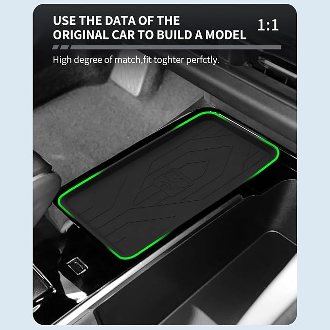 SMABEE Center Console Wireless Charging Mat for New Toyota Camry XV80 2025 | 2026 Camry XV80 Accessories,Wireless Phone Charging Pad,Center Console Liner,Non-Slip Pad Accessories,Silicone,Black - Image 8