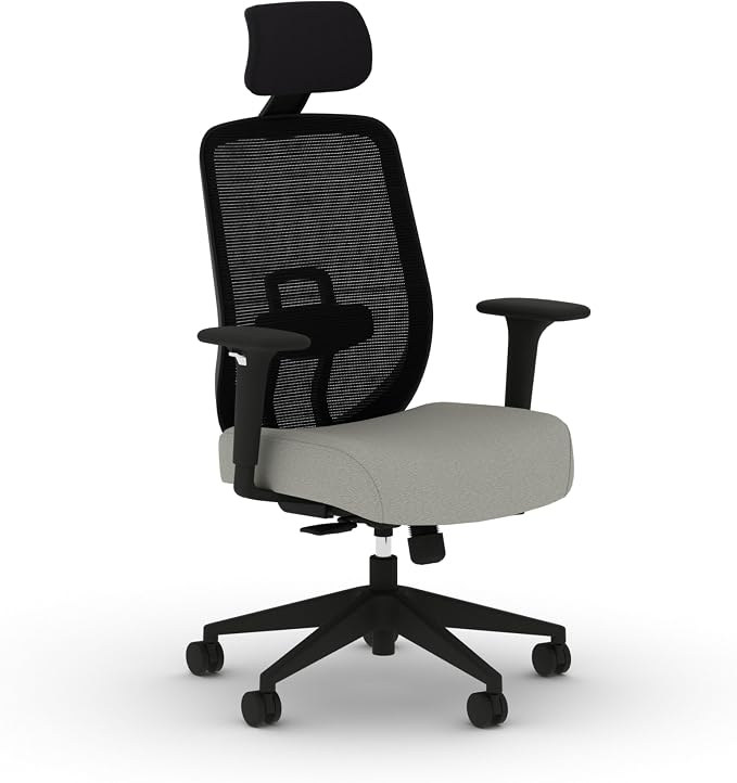 HON Altern Ergonomic Office Chair, Office Desk Computer Chair, Fog | Mesh desk chair with lumbar support, headrest, seat slide, adjustable arms, computer chair for home office productivity by HON