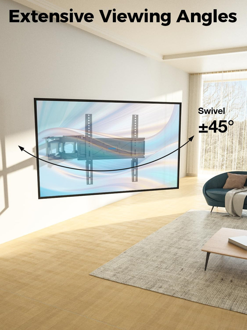 UL Listed Full Motion TV Wall Mount Bracket 40 50 55 65 inch TVs - Image 3