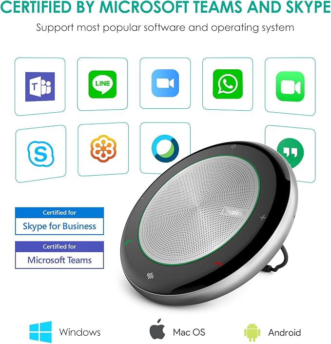 Yealink Bluetooth Speakerphone Conference Microphone Teams Certified CP700 USB Full Duplex Noise Reduction Algorithm Home Office 360° Voice Pickup (Package Without dongle) - Image 5