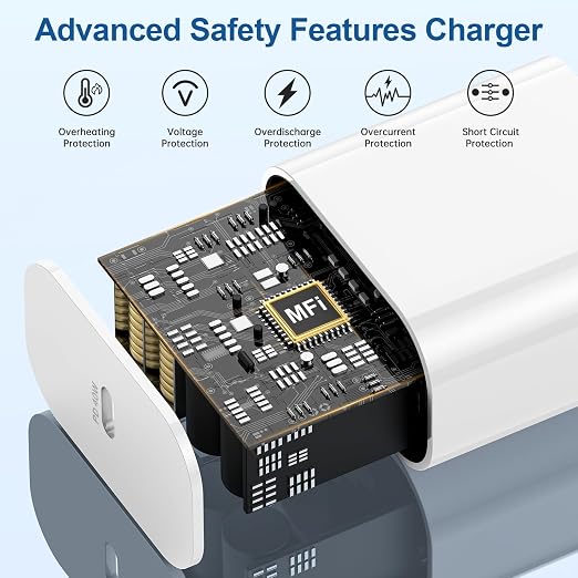 iPhone 17 16 15 Pro Max Charger Fast Charging, 2Pack 40W USB C Charging Block Plug and 10ft Type C to C Cable Cord Long for Apple iPhone 17 Pro Max/17 Air/17/16 Pro/16 Plus/15 Pro/15 Mini/iPad/AirPods - Image 4