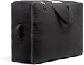 Soft Canvas Storage Bags with Zipper. Thick Breathable, 1pc King/Queen Comforter Organizer. Four Carrying Handles and Window. Large 25x19x9in Bag for Sheets Blankets Bedding Pillows, Clothes (Black) by VeraMia