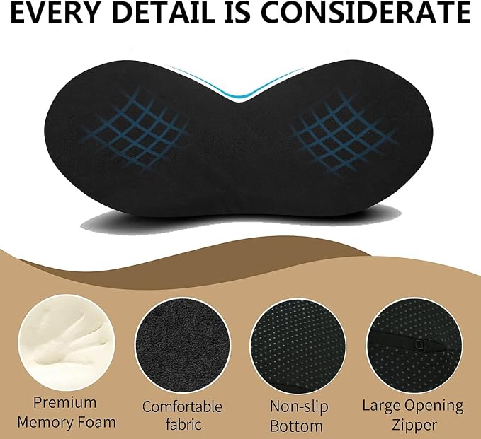 Livtribe Car Seat Cushion - Memory Foam Car Seat Pad - Sciatica & Lower Back Pain Relief - Car Seat Cushions for Driving - Road Trip Essentials for Drivers(Classic Black) - Image 6
