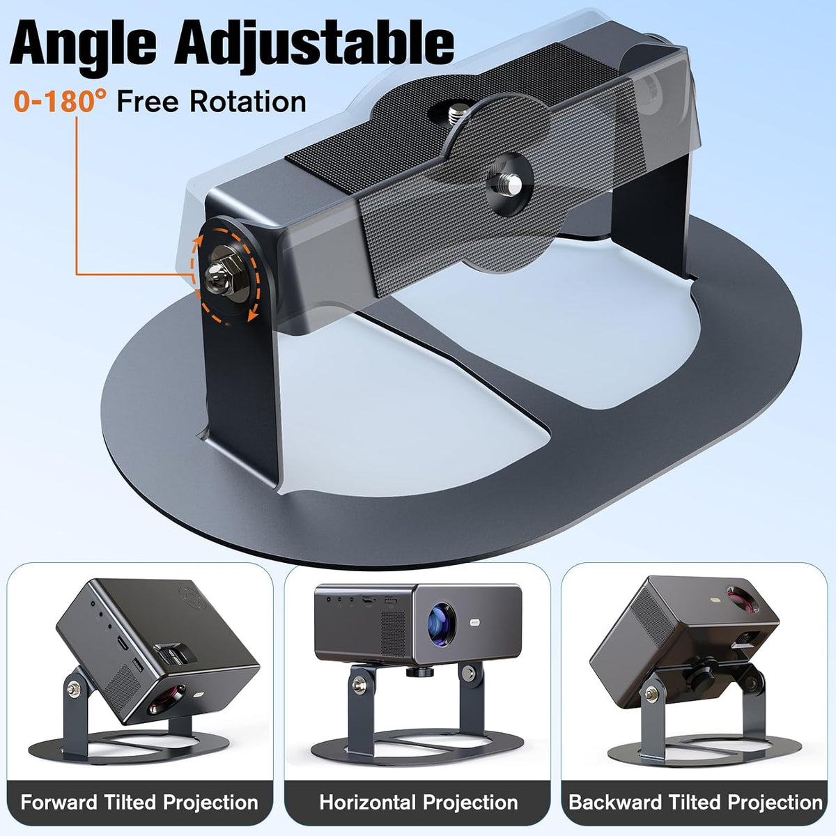 DAWASAPAT Desktop Projector Stand Table, MINI Tabletop Projector Holder Mount with 1/4" Screw & Cable Ties, Easy Setup Stand for Most Projectors for Home, Office, Outdoor Projection - Image 4