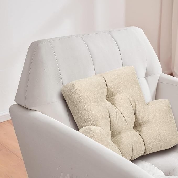 Back Pillow for Recliner Lumbar Support Pillow Soft and Fluffy Back Support Cushion Thick Lumbar Cushion for Chairs, Recliners,Sofa, Couch and Bed for Pain Relief Beige - Image 2