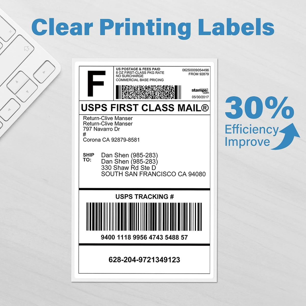 LotFancy 4x6 Thermal Labels, 3600 Shipping Labels Fanfold, 2 Stacks (1800 PCS per Stack), Perforated Mailing Postage Label, Permanent Adhesive, Address Label Compatible with Zebra, Rollo, Munbyn - Image 3