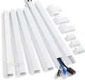 ZhiYo Cord Hider Wall Kit, 87in Cord Cover Wall Mounted TV, Wire Covers for Cords, Paintable Wire Hiders for TV On Wall, TV Cable Hider Wall Kit, Wall Cord Concealer, 6 x L14.5in W0.98 H0.5in, White by ZhiYo