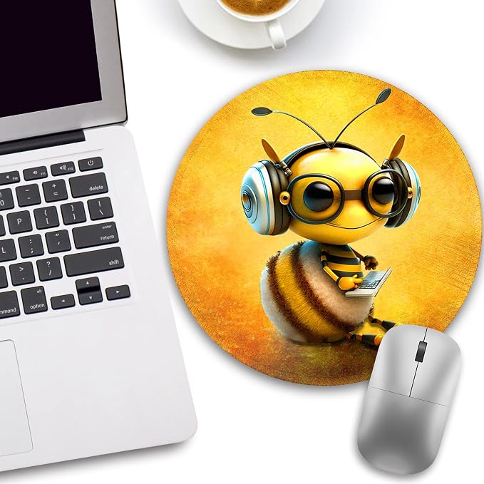 Funny Work Cute Mouse Pad, Small Round Mousepad for Desk, Laptop | Mini Travel Wireless Mice Pad for Computer, Office Accessories, Coworker Gifts, 8.6 x 8.6 inch - Image 2