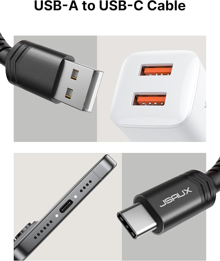 JSAUX USB to USB C Cable, USB C Cable for iPhone 17, 3-Pack (10+6.6+3.3FT) | USB Type C Charger Cord, Fast Charging for iPhone 17 16 Pro Max, Samsung Galaxy, iPad, Black - Image 9