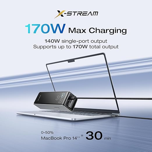 EF ECOFLOW Laptop Power Bank, 25,000mAh 170W Portable Charger with Dual 140W USB-C Ports, Smart Display, Flight-Approved for Travel, Fast Charging for iPhone 17/16 Series, MacBook, Samsung and More - Image 2