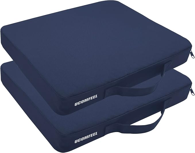 Stadium Seat Cushions 2-Pack 3-Pack, Portable Bleacher Cushions, Waterproof Oxford Fabric, Zipper Design, (Blue, 2-Pack) by UCOMFEEL