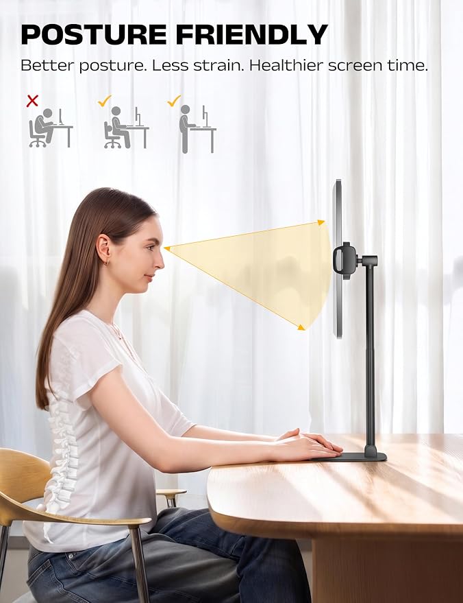 Foldable Portable Monitor Stand,iPad Stand for Desk Holds 4.4LB | Monitor Holder, Adjustable Height & Angle Tablet Holder Stand, iPad Holder Stand Fits 4.7-17" Portable Monitor/Tablet/Phone - Image 6