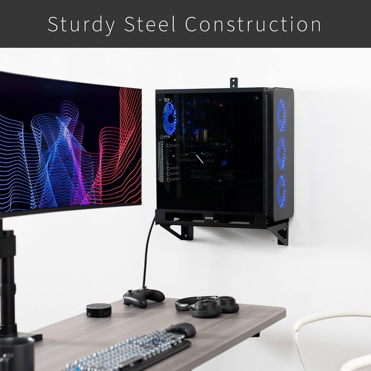 VIVO Black Clamp-on PC Desk Mount, MOUNT-PC07G - Image 9