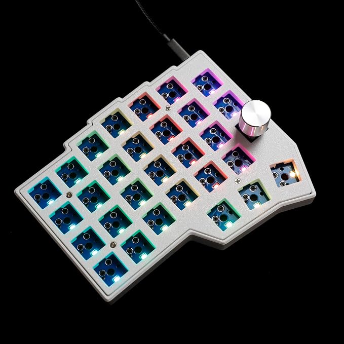 YMDK BORNE Knob Corne4×6 Layout 58 Keys Ergonomic Wired Hot-swap Split MX Mechanical Keyboard South RGB QMK Vial Programmable - Image 3