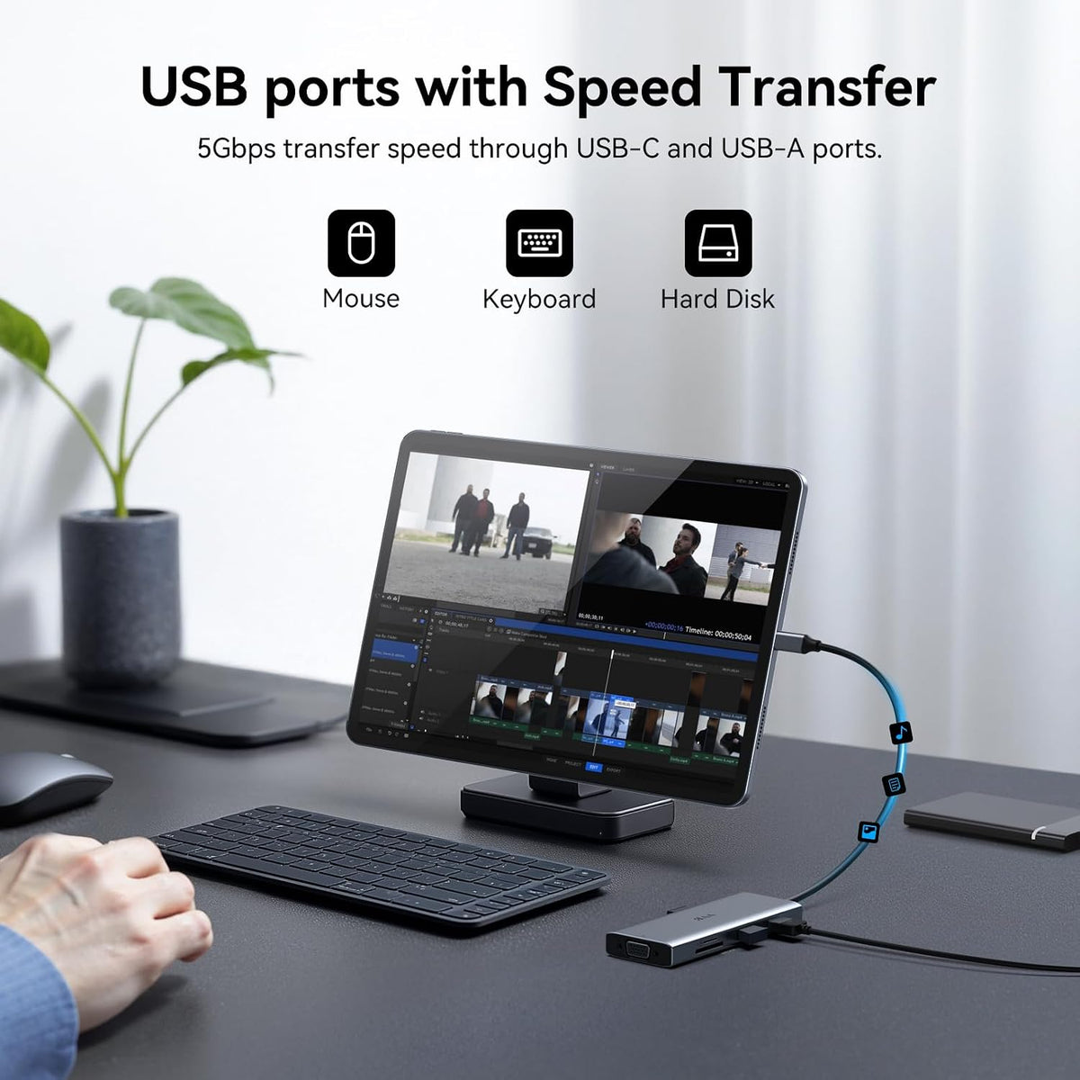 USB C Docking Station Dual Monitor Adapter Laptop Docking Station 3 Monitor - Image 5