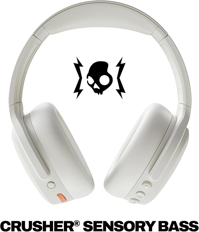 Skullcandy Crusher ANC 2 Noise Cancelling Wireless Headphones - Bone | Multi-Sensory Crusher Bass, Over-Ear Fit, Bluetooth, 60 Hours Battery, Working Out, Gym, Travel, Studying, Music, Gaming - Image 2