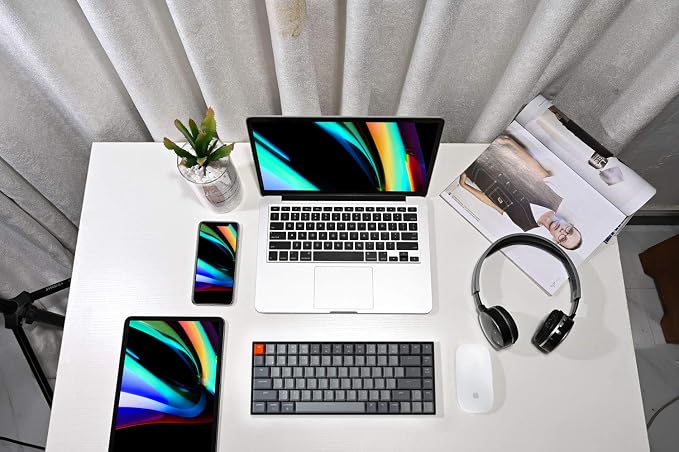 Keychron K2 75% Layout Bluetooth Wireless Mechanical Keyboard Super Switch/White LED Backlit/USB C/Anti Ghosting/N-Key Rollover, 84 Keys Gaming Keyboard for Mac Windows-Version 2 - Image 8