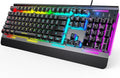 TECKNET Wired Gaming Keyboard, RGB Backlit Keyboard with Metal Panel Design | 15-Zone RGB Illumination, Whisper Quiet Design, IP32 Water Resistance, 25 Anti-ghosting Keys, Ergonomic Design by Tecknet