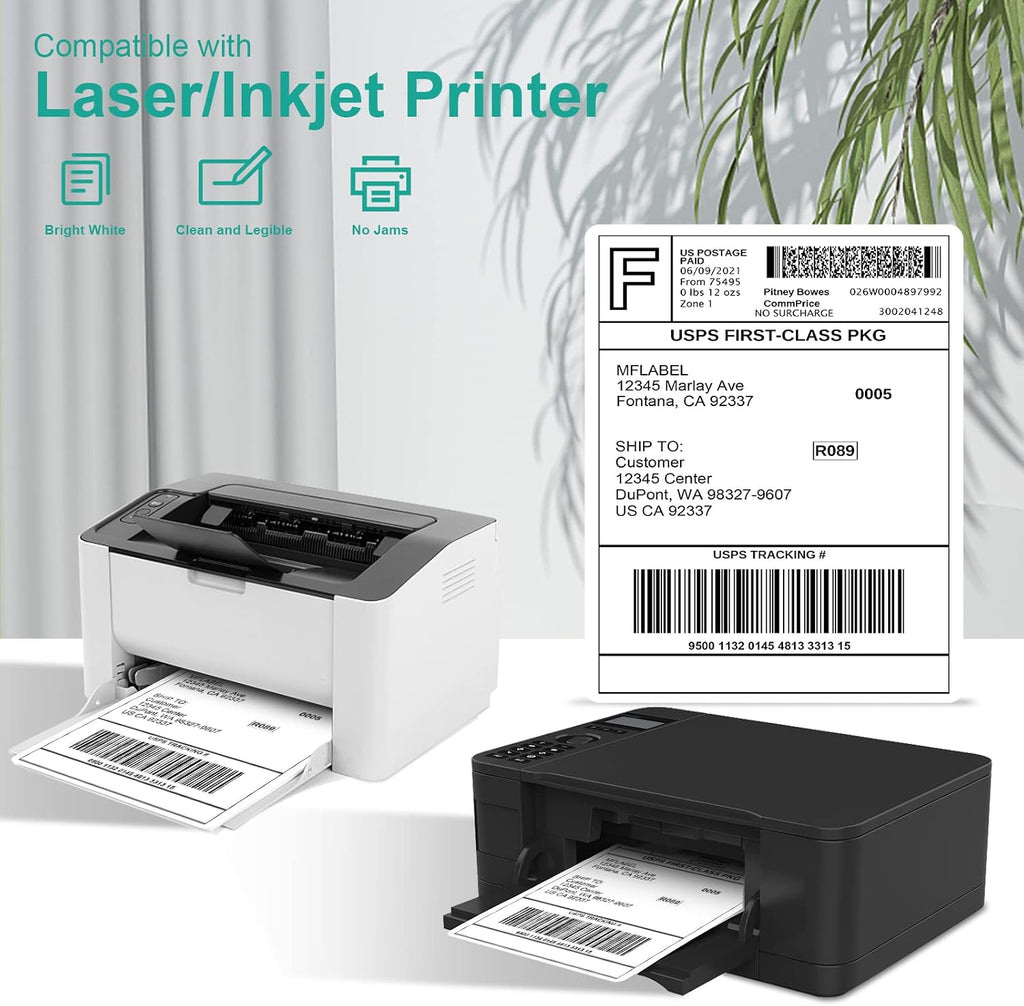 MFLABEL Full Sheet Sticker Labels, Address Labels, White Matte Label Paper, 8-1/2" x 11" Shipping Labels for Laser & Inkjet Printer (250 Labels, 250 Sheets) - Image 4