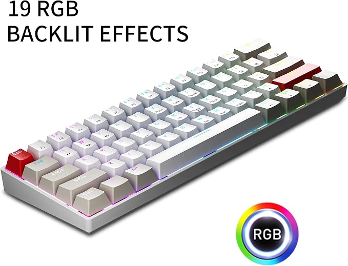 Newmen GM610 60% Wireless Mechanical Gaming Keyboard RGBBacklit BrownSwitch | 60% Wireless Gaming Mechanical Keyboard,Wired/Bluetooth/2.4G RGB Backlit, Anti-Ghosting Keys,Programmable,Hot-Swappable - Image 3