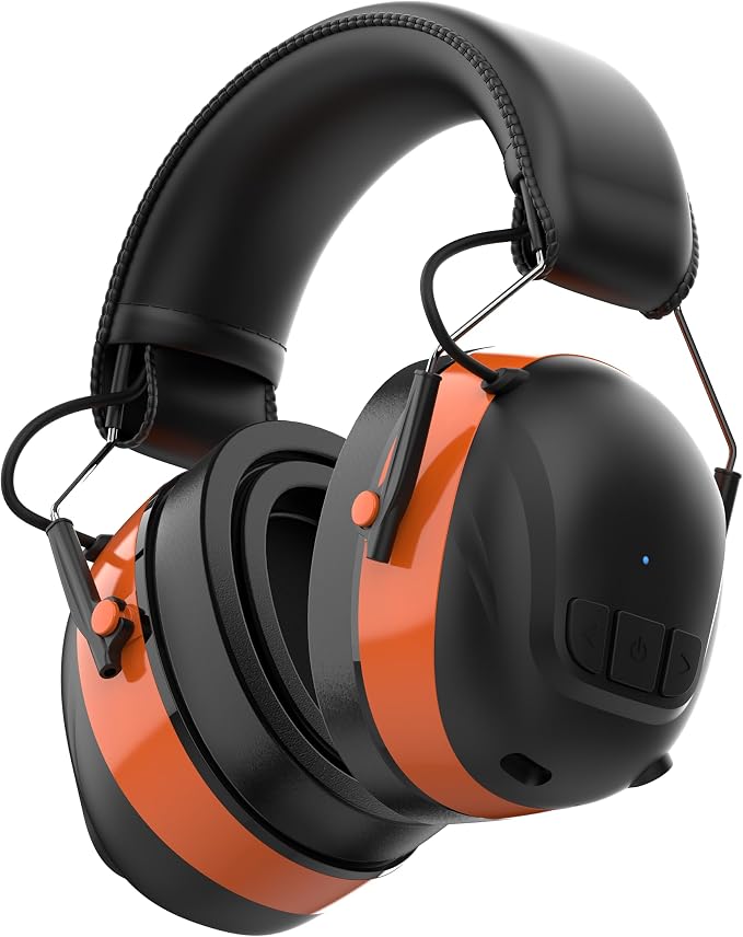 Qozybuds Gel Cushions Ear Muffs, Bluetooth 6.0 Hearing Protection Headphones with 1200mAh Battery, 120H Working Time, 30dB SNR, Larger Buttons for Easy Operation, Superior Stereo Sound Quality by Enjoysmartmusiclife