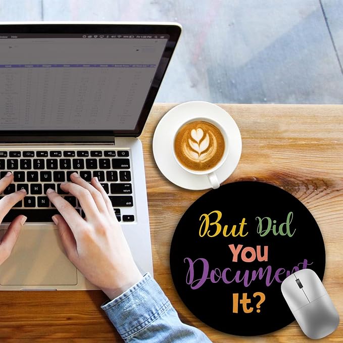 Funny Small Mouse Pad, But Did You Document It, Work Mousepad | Mini Travel Wireless Mice Pad for Computer, Office Accessories, Coworker Gifts, 8.6 x 8.6 inch - Image 3