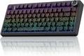 AULA F75 Pro Wireless Mechanical Keyboard with Knob,75% Hot Swappable Custom Gaming Keyboards,RGB Backlit,Pre-lubed Switches,Side Printed PBT Keycaps Creamy Sounding Computer Keyboard, Line Black by AULA