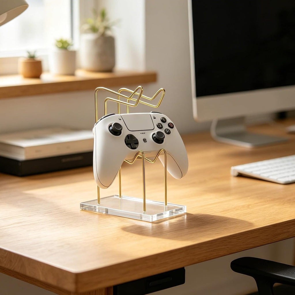HOMSFOU Gaming Controller Stand with Acrylic Holder and Iron Base Organizer - Image 5