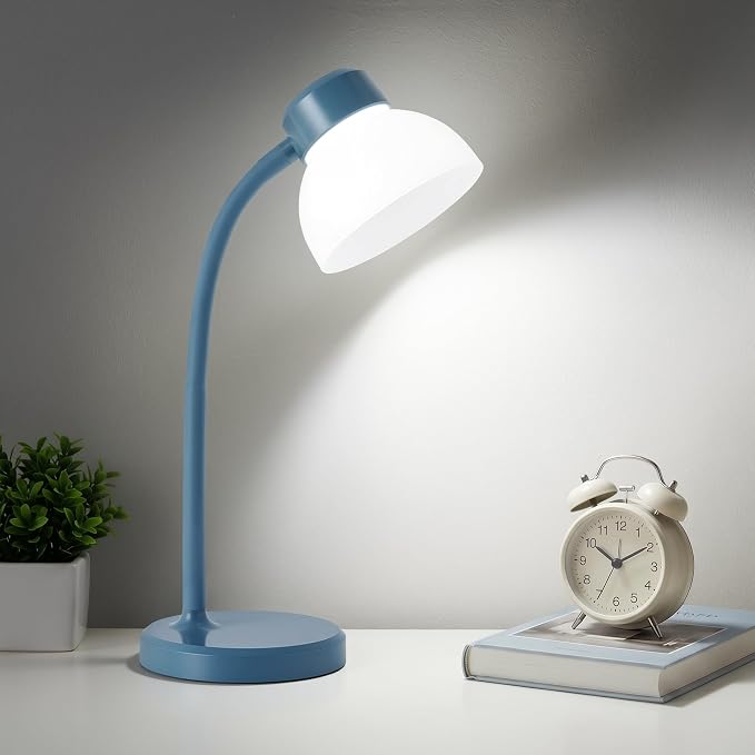 Desk Lamps for Home Office,Small LED Reading Lamp,5000K Eye-Care Desk Light | Desk Lamps for College Dorm, Kids Study Table, Bedroom , Flexible Gooseneck, Compact Small Table Lamp, Space-Saving Design by WelcomeGyroVu